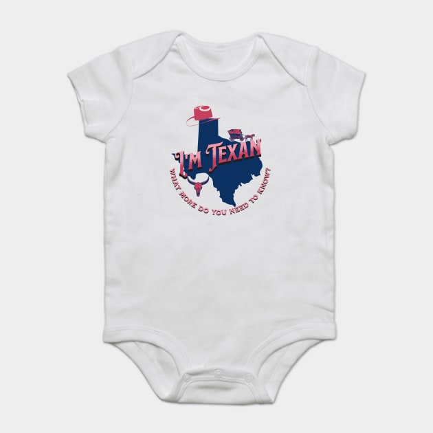 I'm Texan v1 Red Baby Bodysuit by WarFX Designs